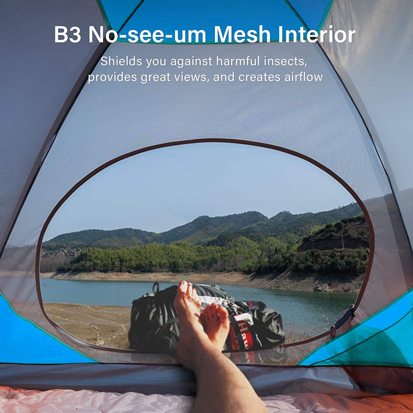 2/4 Person Camping Tent Lightweight Backpacking Tent Waterproof Windproof Two Doors Easy Setup Double Layer Outdoor Tents for Family Camping Hunting Hiking Mountaineering Travel